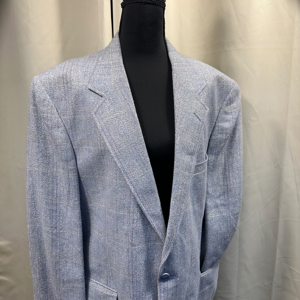 Hardwick Clothes Blazer Mens 40 Blue Glen Plaid Two Button Sport Coat Excellent